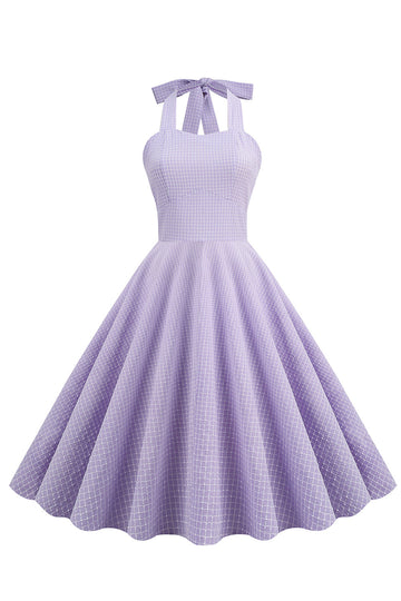 Vestido Vintage Halter A Cuadros